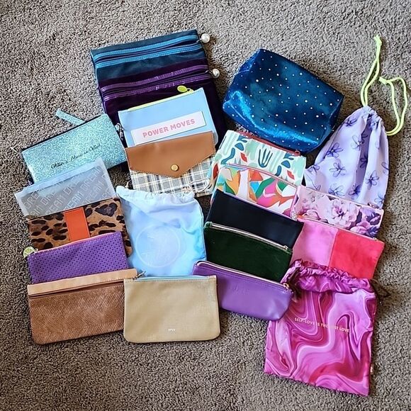 Cosmetic beauty pouches bags small travel size self care on the go glam makeup - Picture 1 of 5